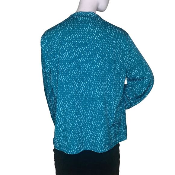 CW Classics Blouse Long Sleeve Green / White Speckles Size M - Picture 6 of 10